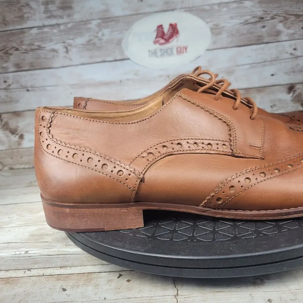 Kurt Geiger London Boots Men's Size 11 Tan Leather Wingtip Detail Brogue Shoes